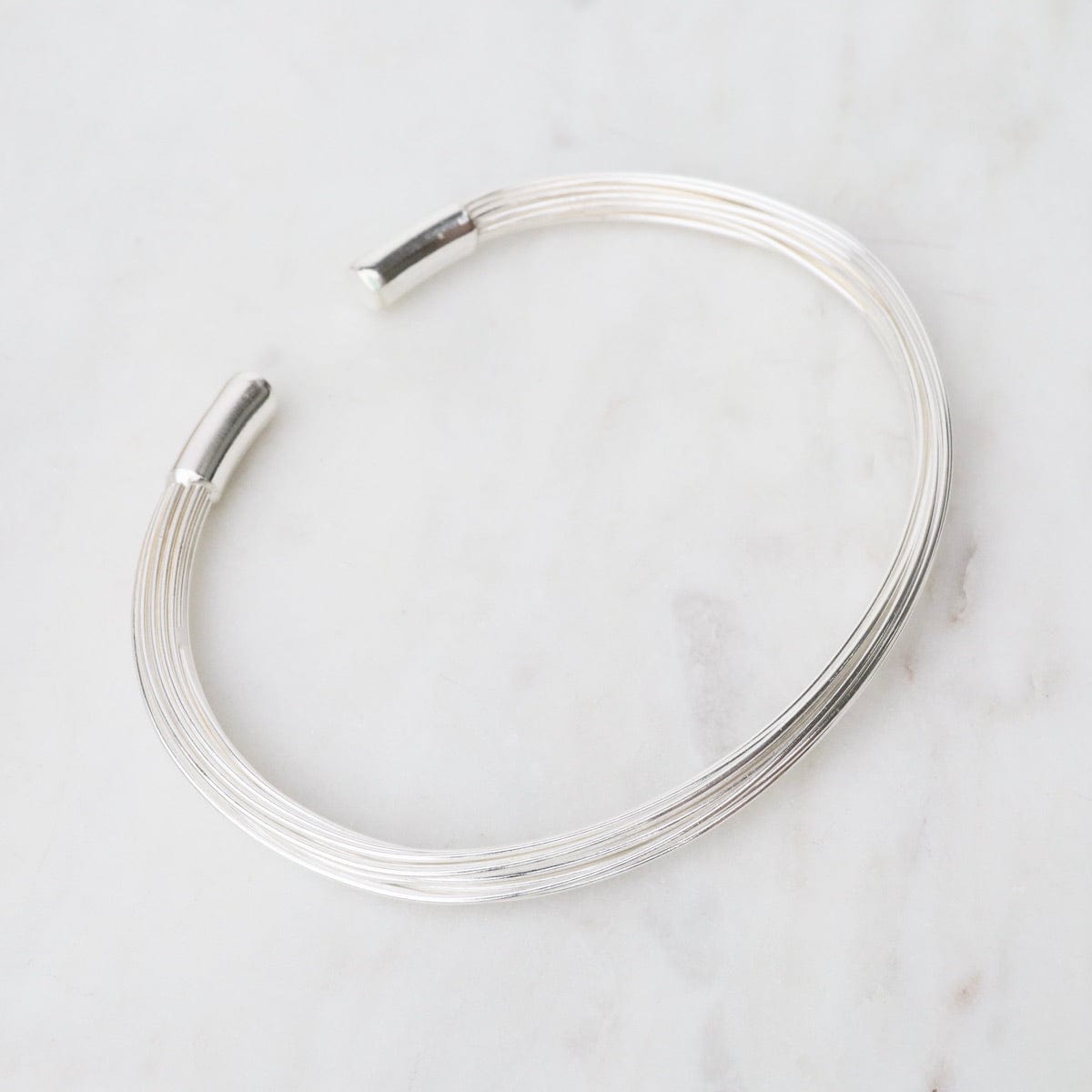 Load image into Gallery viewer, BRC Elephant Hair Inspired Cuff - Shiny Sterling Silver - 20 Strands
