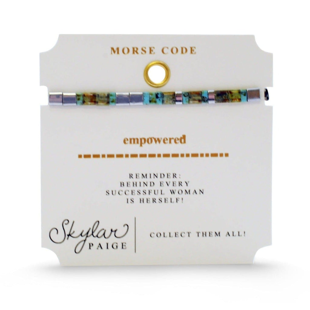 Empowered - Morse Code Tila Beaded Bracelet