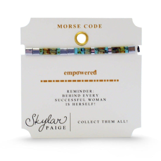 BRC Empowered - Morse Code Tila Beaded Bracelet