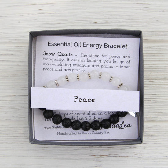 BRC Essential Oil Bracelet - Peace - Snow Quartz