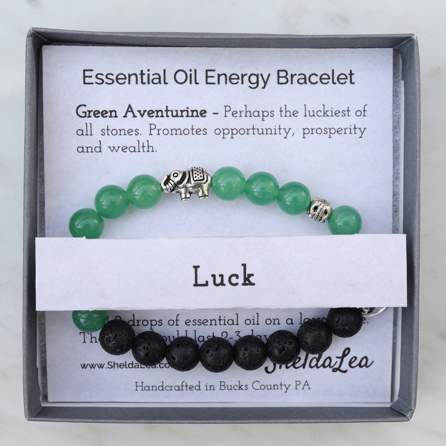 BRC Essential Oil Energy Bracelet - Green Aventurine - Luck