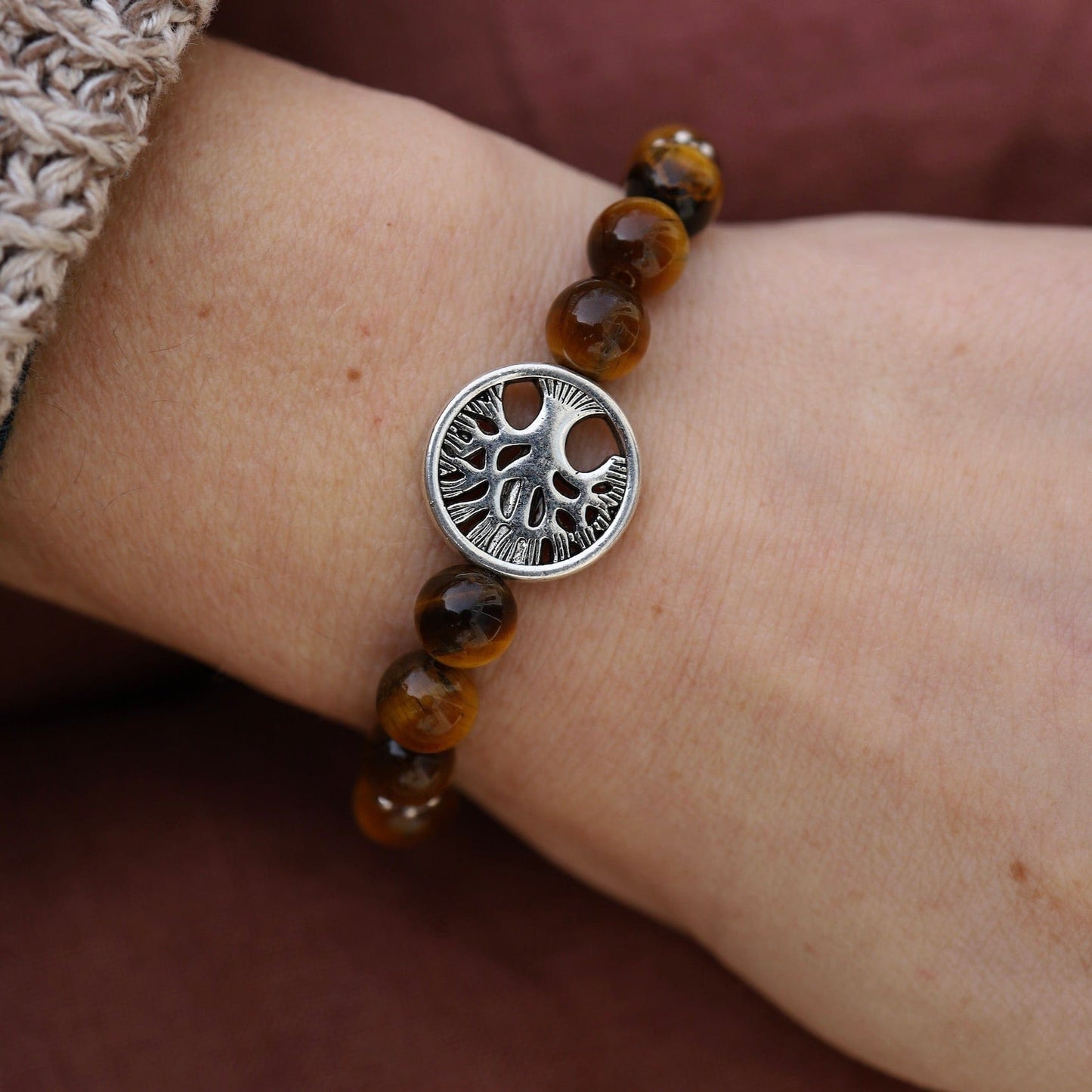 BRC Essential Oil Energy Bracelet - Tiger's Eye with Tree of Life - Courage