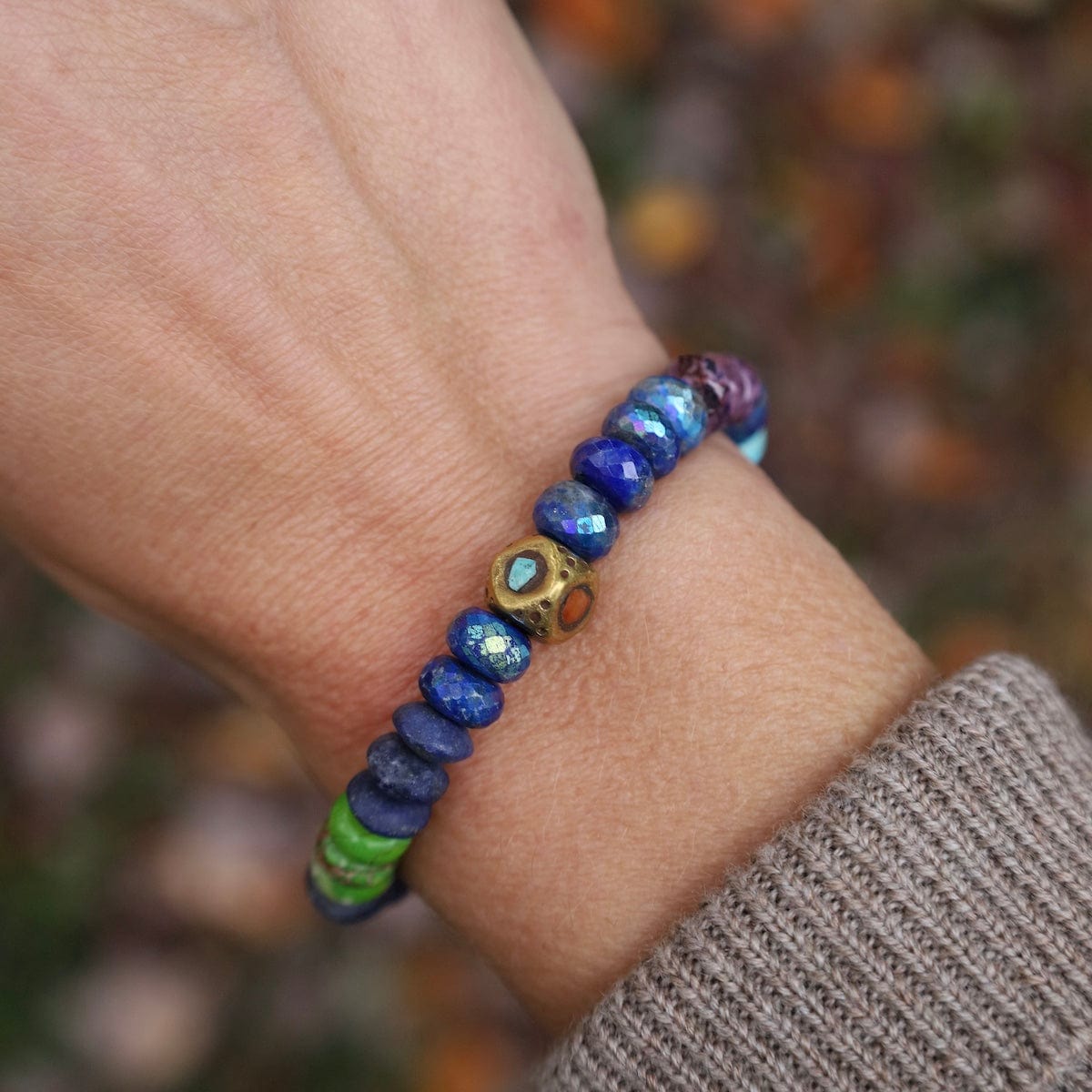 BRC Faceted Lapis Stretch Bracelet