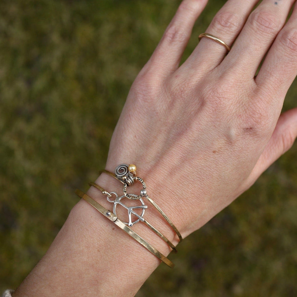 
                  
                    BRC Flat Brass Bangle Bracelet with Tiny Sterling Silver Rivet
                  
                