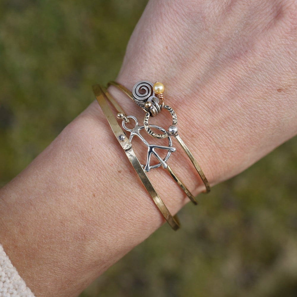 
                  
                    BRC Flat Brass Bangle Bracelet with Tiny Sterling Silver Rivet
                  
                