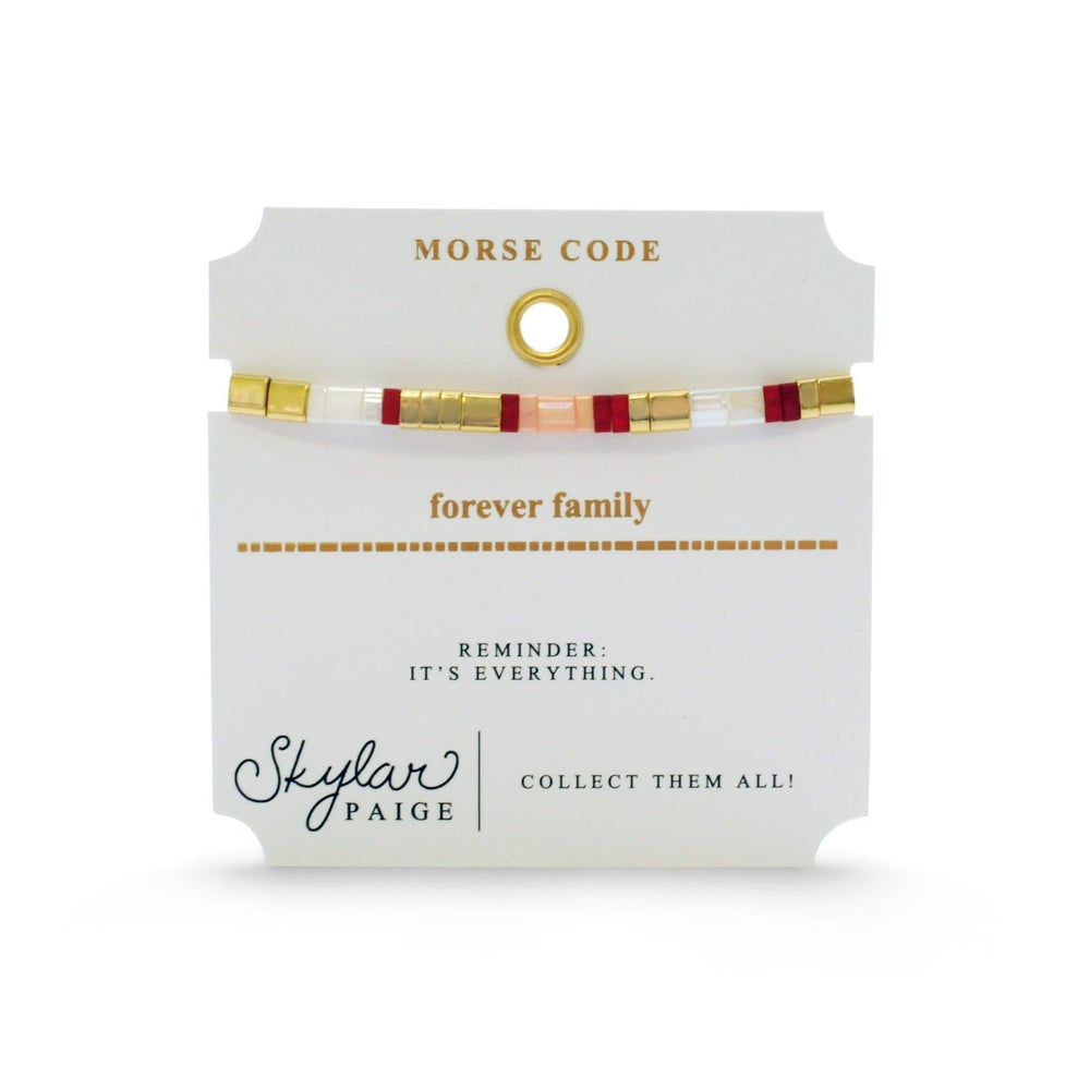 BRC Forever Family - Morse Code Tila Beaded Bracelet