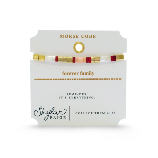 BRC Forever Family - Morse Code Tila Beaded Bracelet