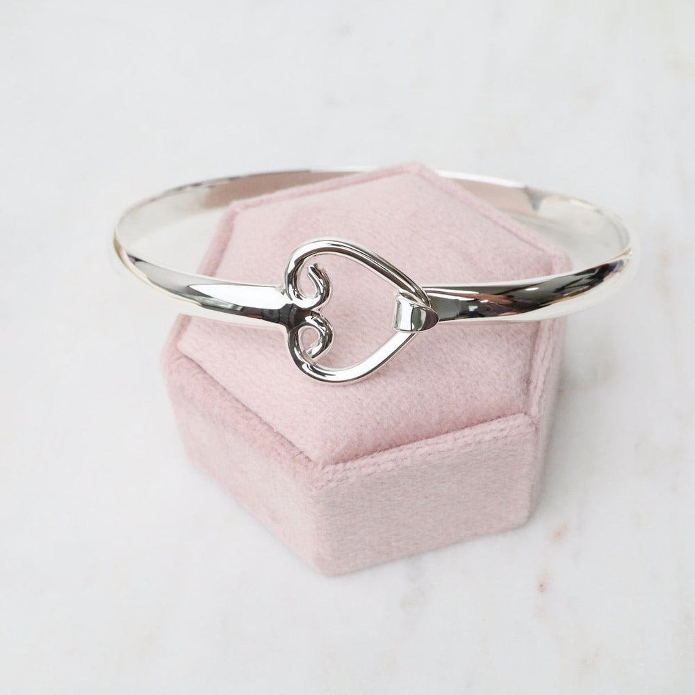 BRC Front Latching Bangle with Heart in Front