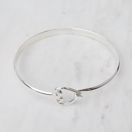 BRC Front Latching Bangle with Heart in Front