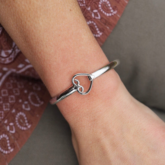 BRC Front Latching Bangle with Heart in Front