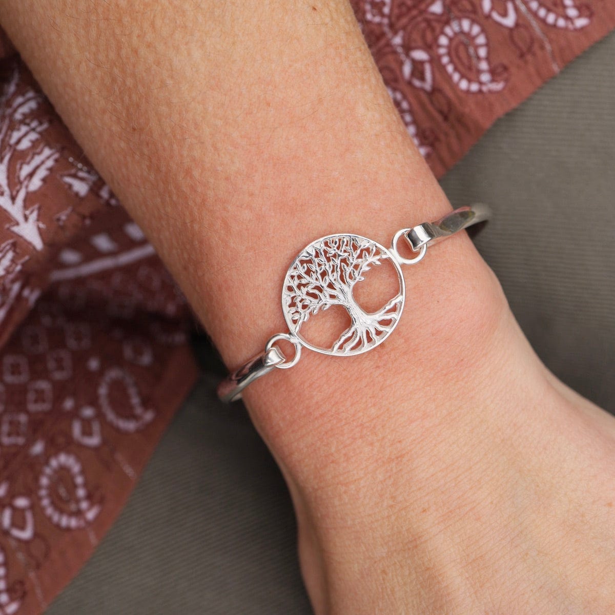 BRC Front Latching Bangle with Tree of Life