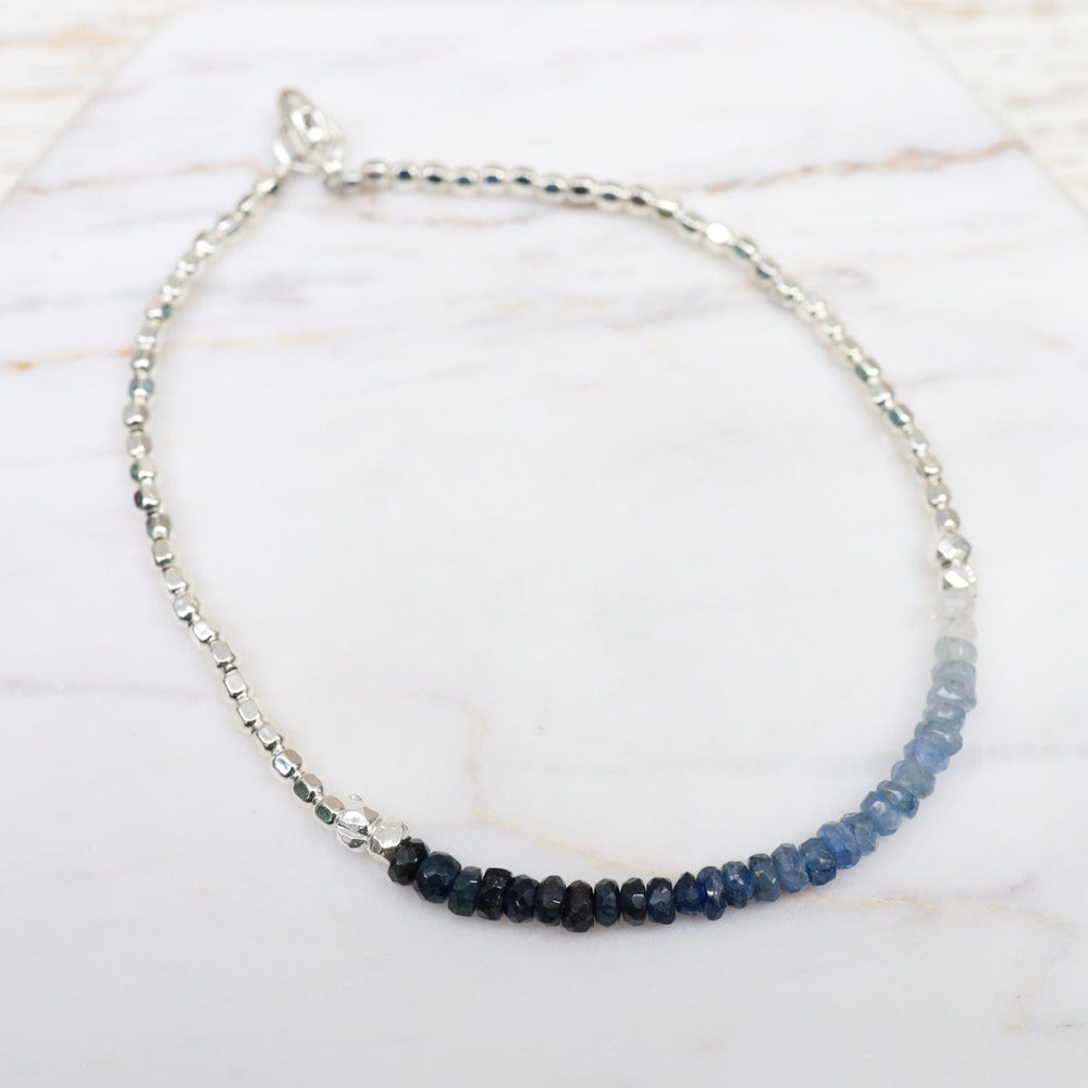 BRC Gemstone Rondelle Bracelet in Sapphire Fade