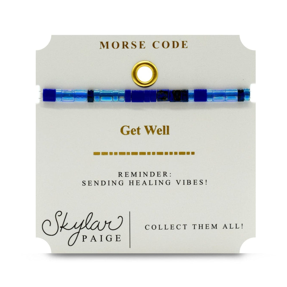 BRC Get Well - Morse Code Tila Beaded Bracelet