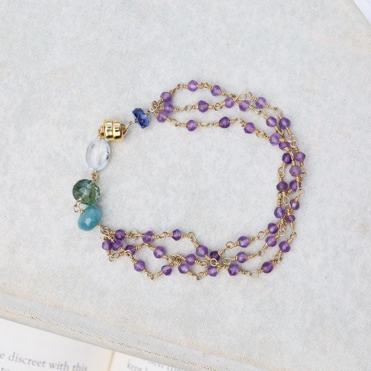 BRC-GF 3 Strand Amethyst Bracelet