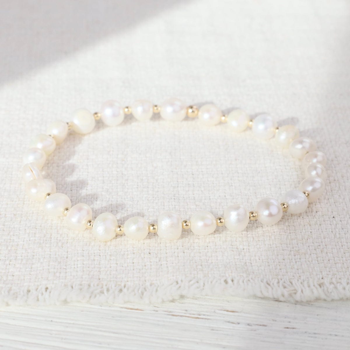 BRC-GF Amelia Gold Filled Beaded Bracelet with Pearls