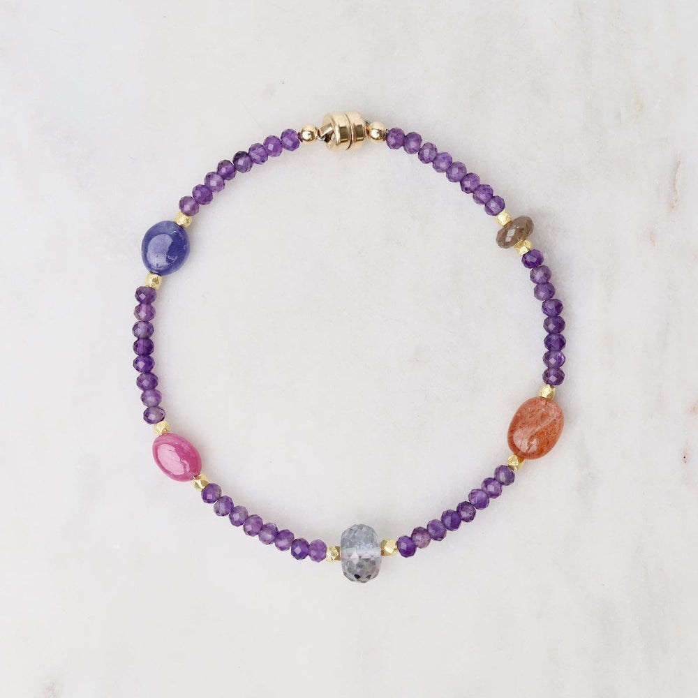 
                      
                        BRC-GF Amethyst and Sunstone Mixed Bead Bracelet
                      
                    