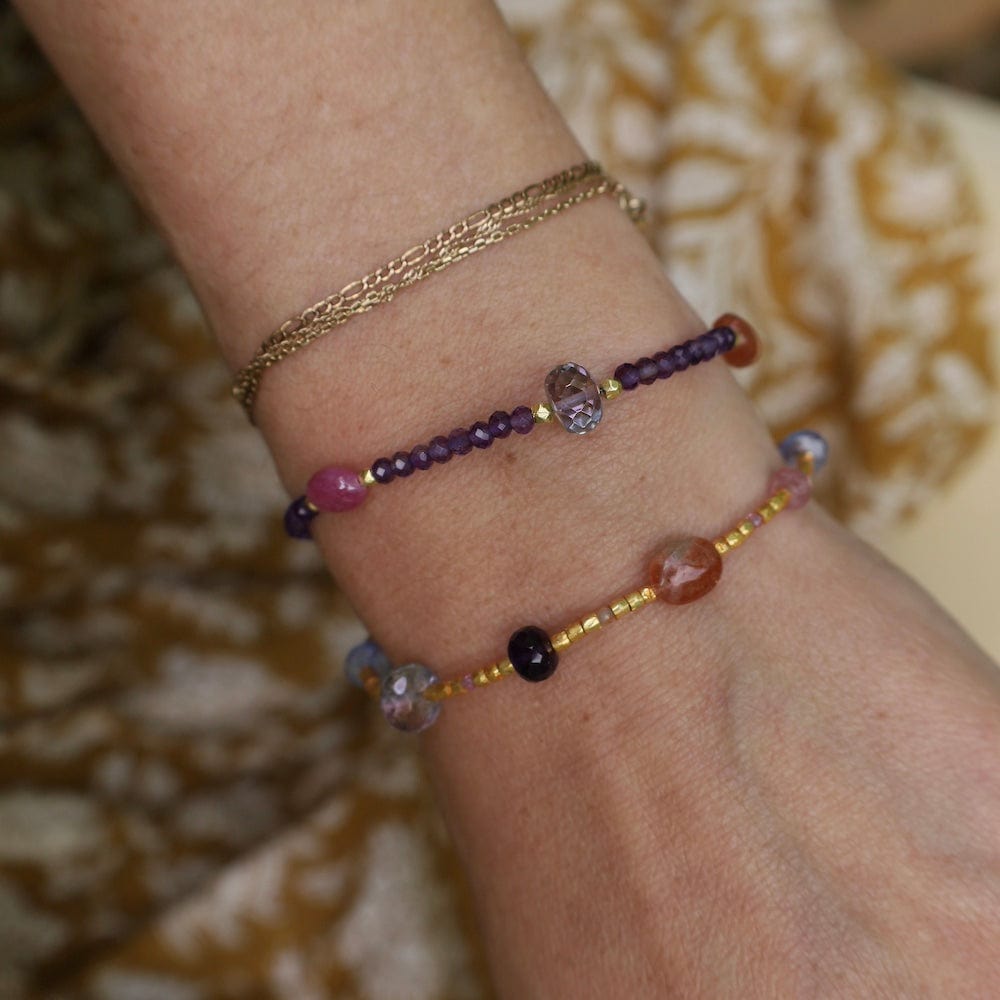 
                      
                        BRC- GF Amethyst Gold Glass Station Bracelet
                      
                    