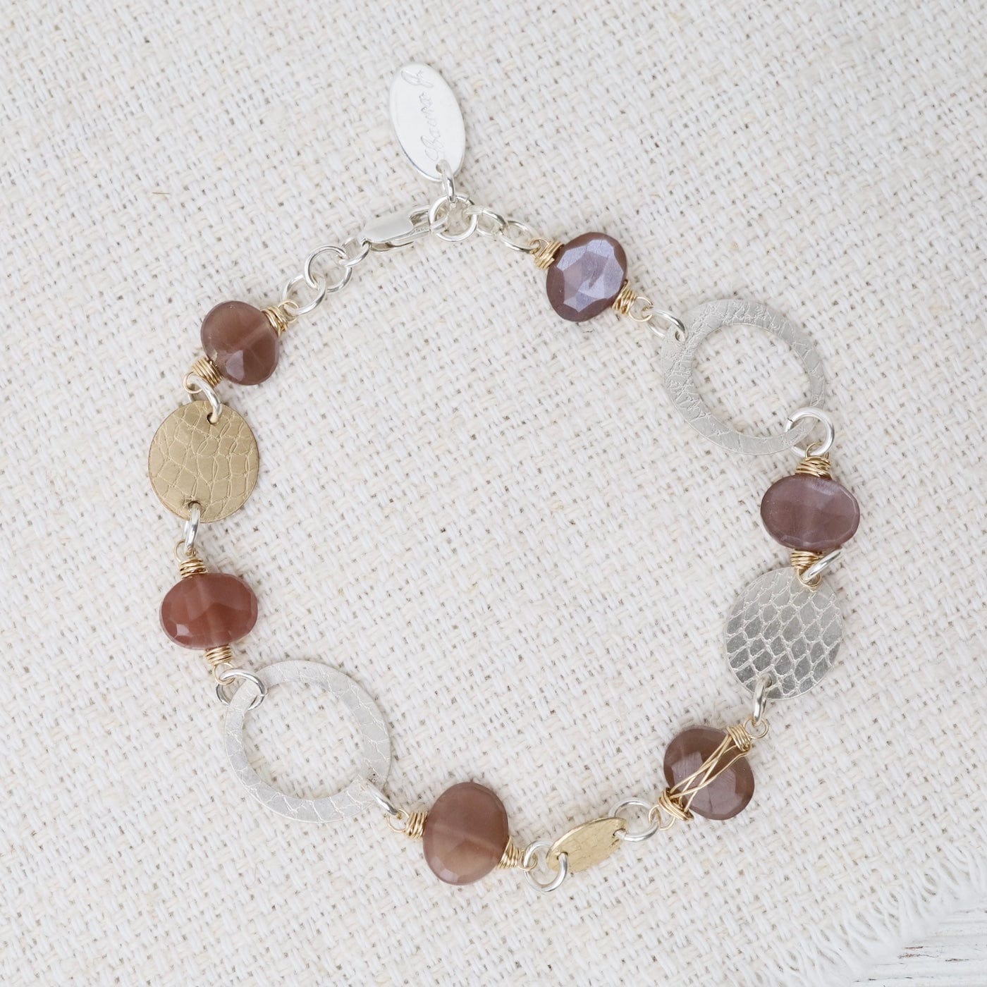 BRC-GF Chocolate Moonstone Link Bracelet