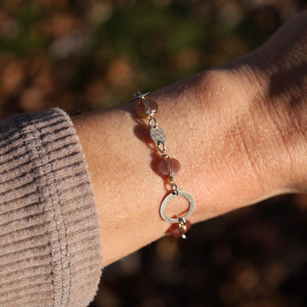 BRC-GF Chocolate Moonstone Link Bracelet