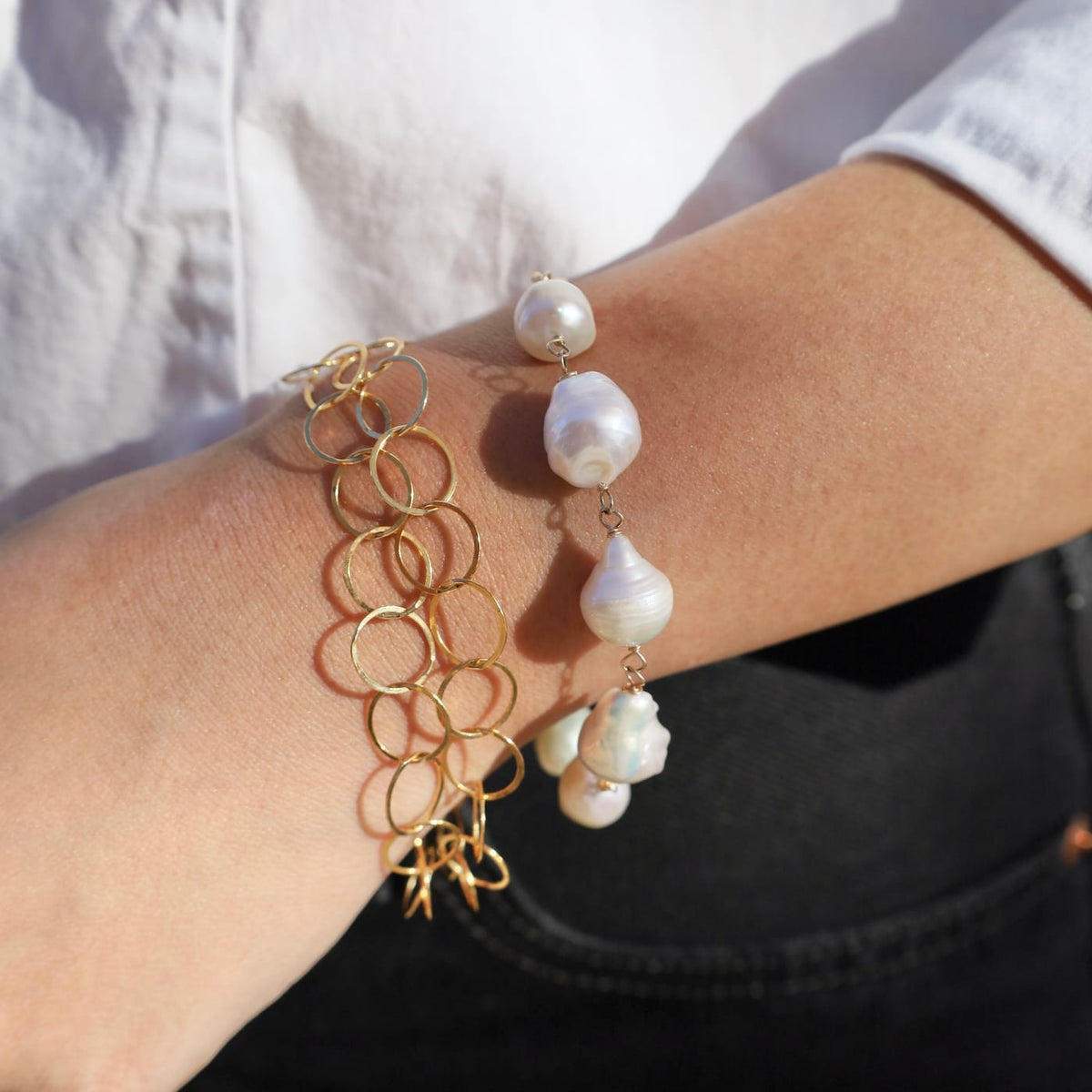 BRC-GF Chunky Baroque Pearl Bracelet