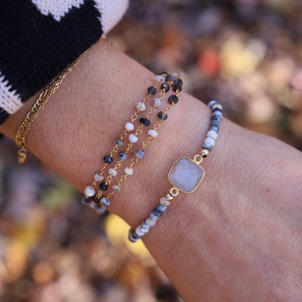 
                      
                        BRC-GF Dendritic Opal & Gray Moonstone Bracelet
                      
                    