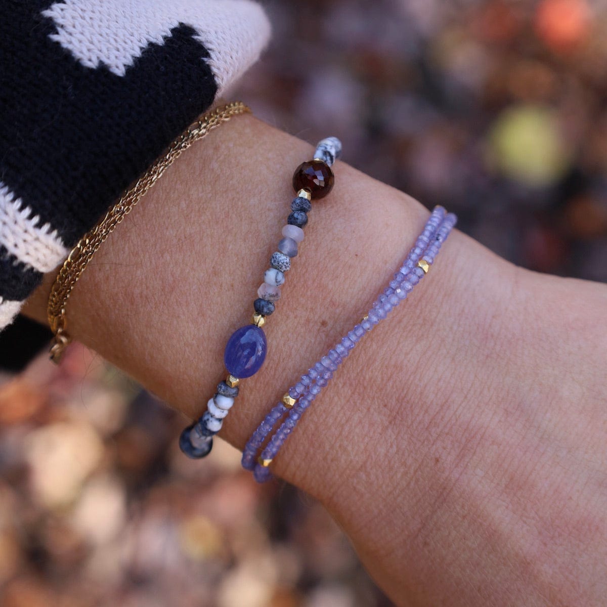 BRC-GF Dendritic Opal & Tanzanite Bracelet