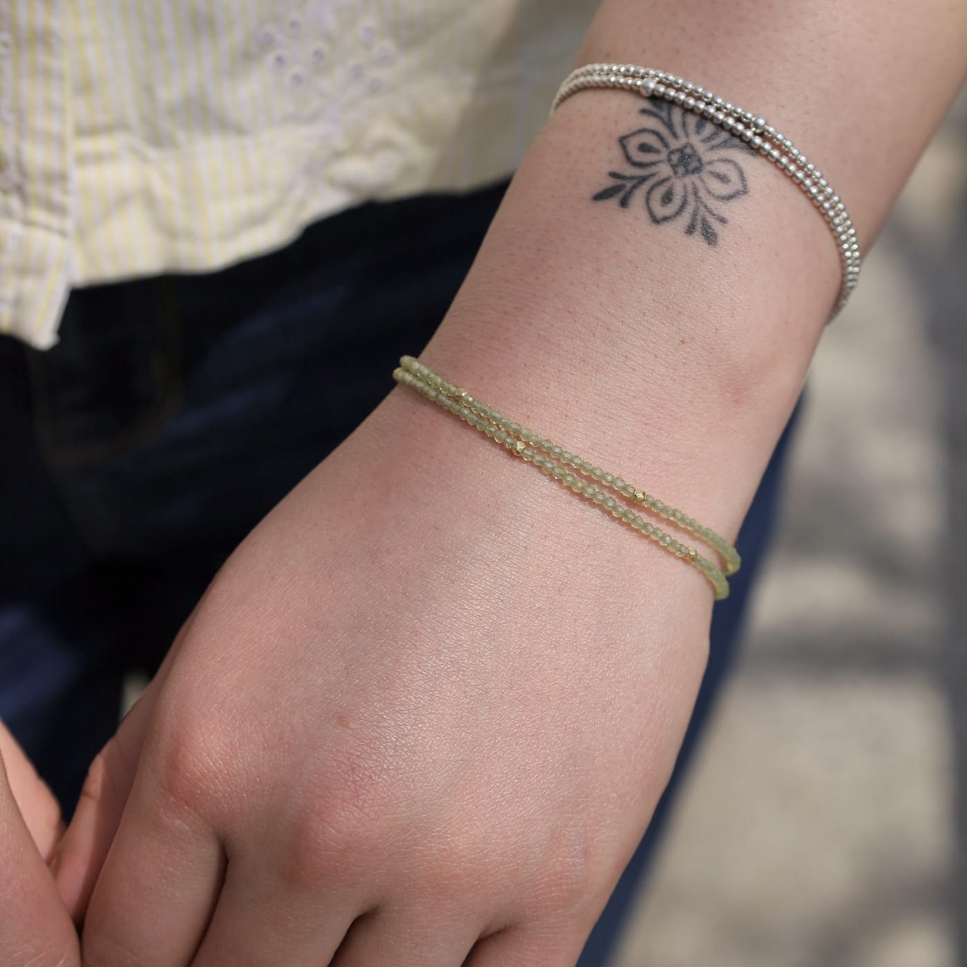 BRC-GF Double Strand Peridot Bracelet
