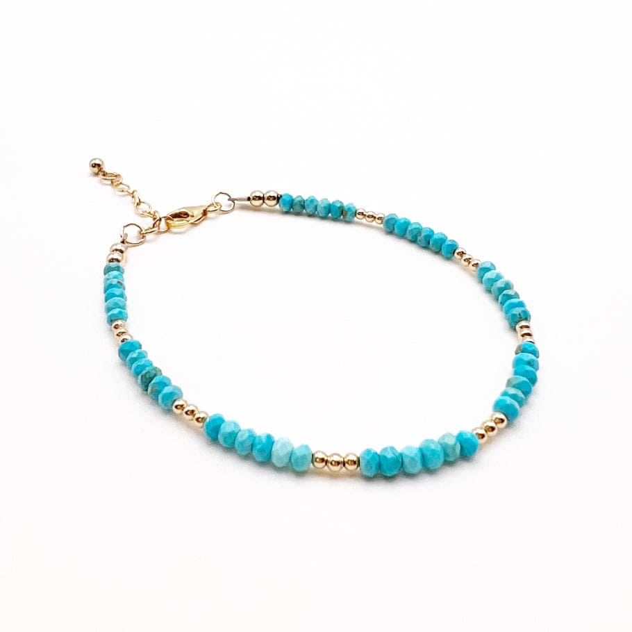 BRC-GF Free Spirit Dainty Turquoise Beaded Gold Filled Br