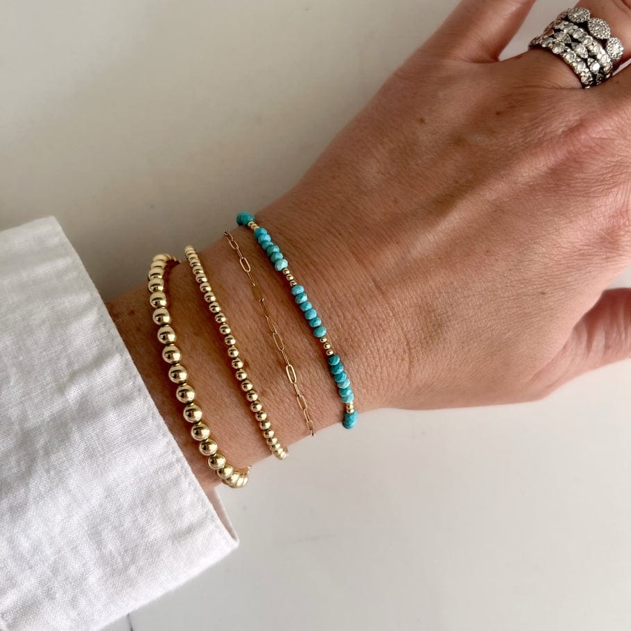 BRC-GF Free Spirit Dainty Turquoise Beaded Gold Filled Br