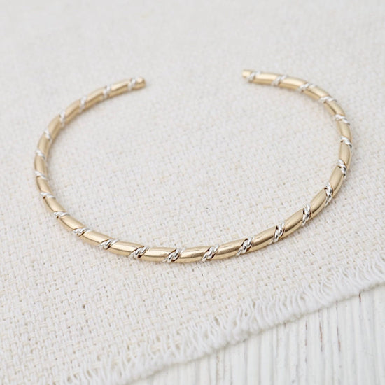 BRC-GF Gold Fill Cuff with Twisted Sterling Silver Rope