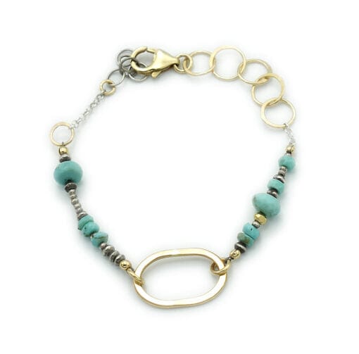 
                      
                        BRC-GF Gold Fill Oval, Sterling Silver & Turquoise Bracelet
                      
                    