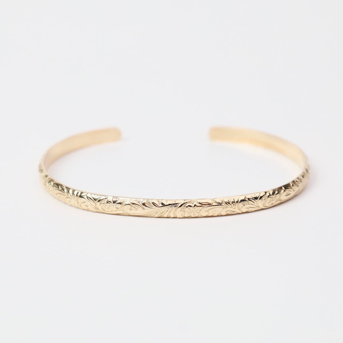 BRC-GF Gold Filled Floral Patterned Cuff Bracelet