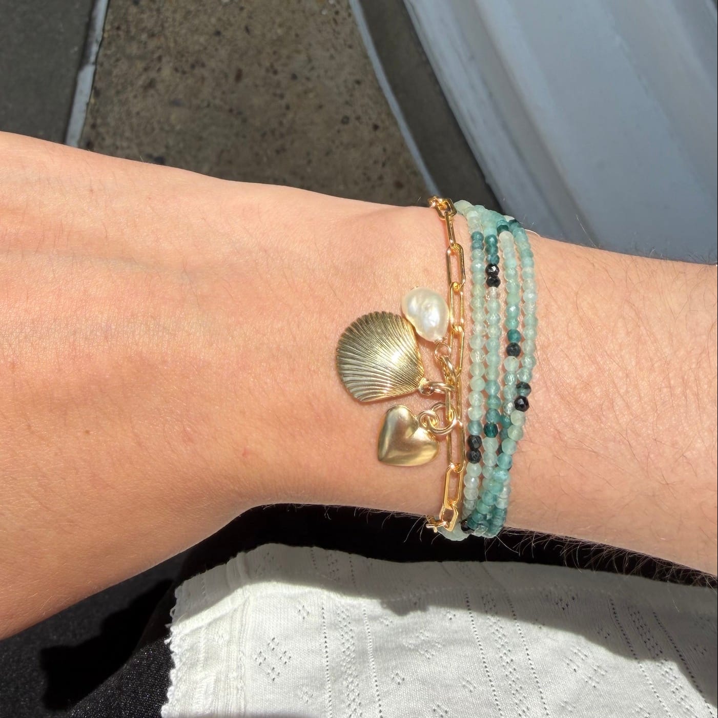 BRC-GF Gold Filled Shore Thing Beachy Charm Bracelet