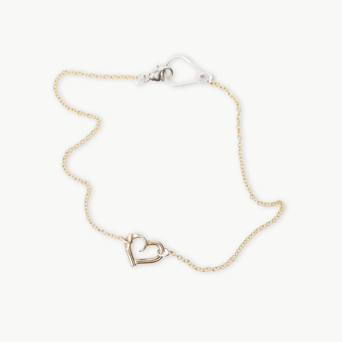 BRC-GF Gold Filled & Silver Minimalist Mini Heart Bracelet