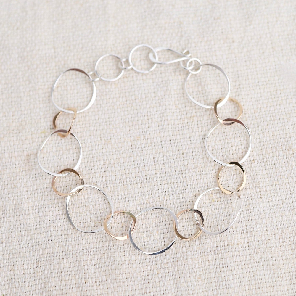 BRC- GF Gold Filled & Sterling Silver Flat Open Link Bracelet