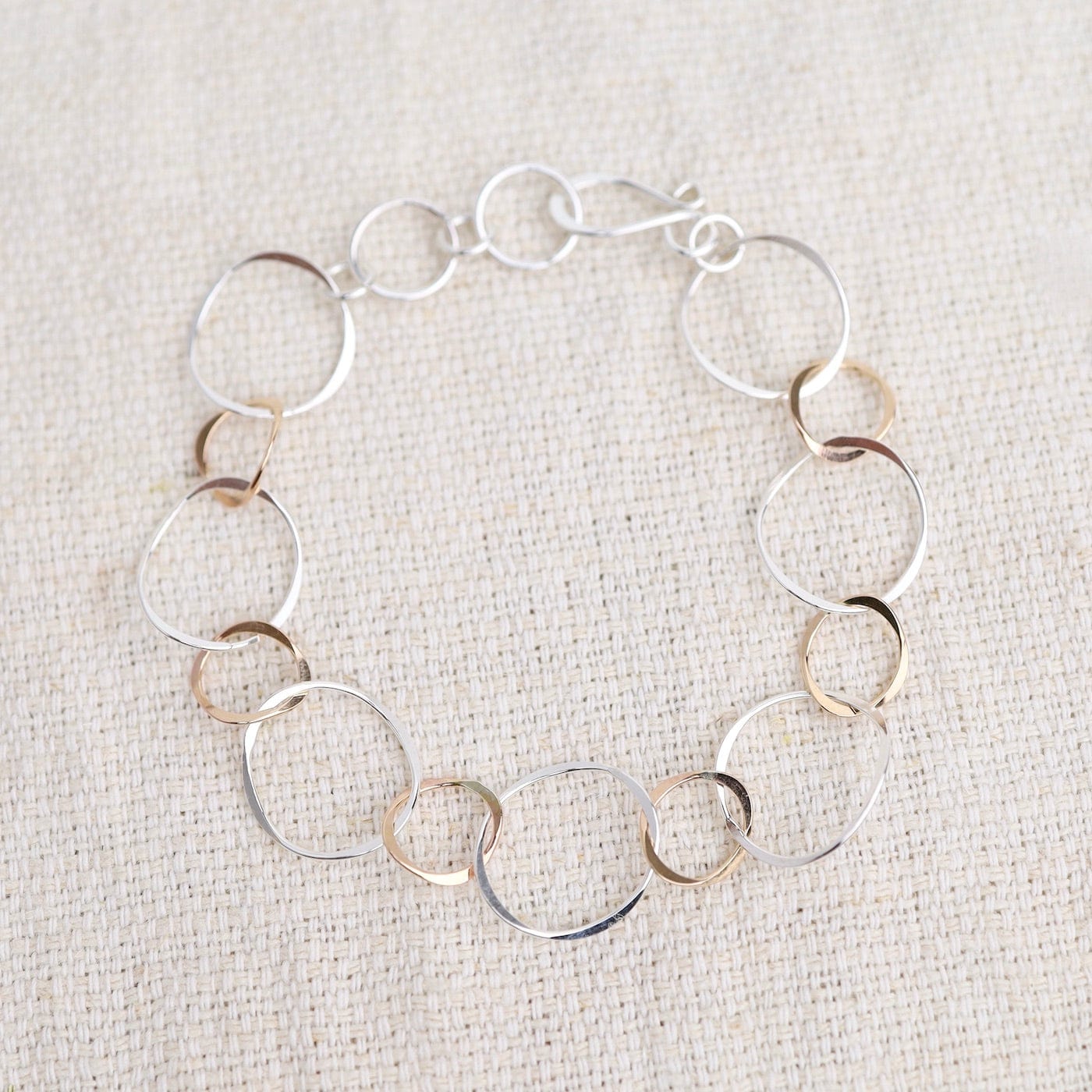 BRC- GF Gold Filled & Sterling Silver Flat Open Link Bracelet