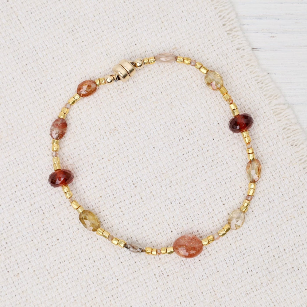 BRC-GF Gold glass, zircon, garnet, sunstone, gold vermeil