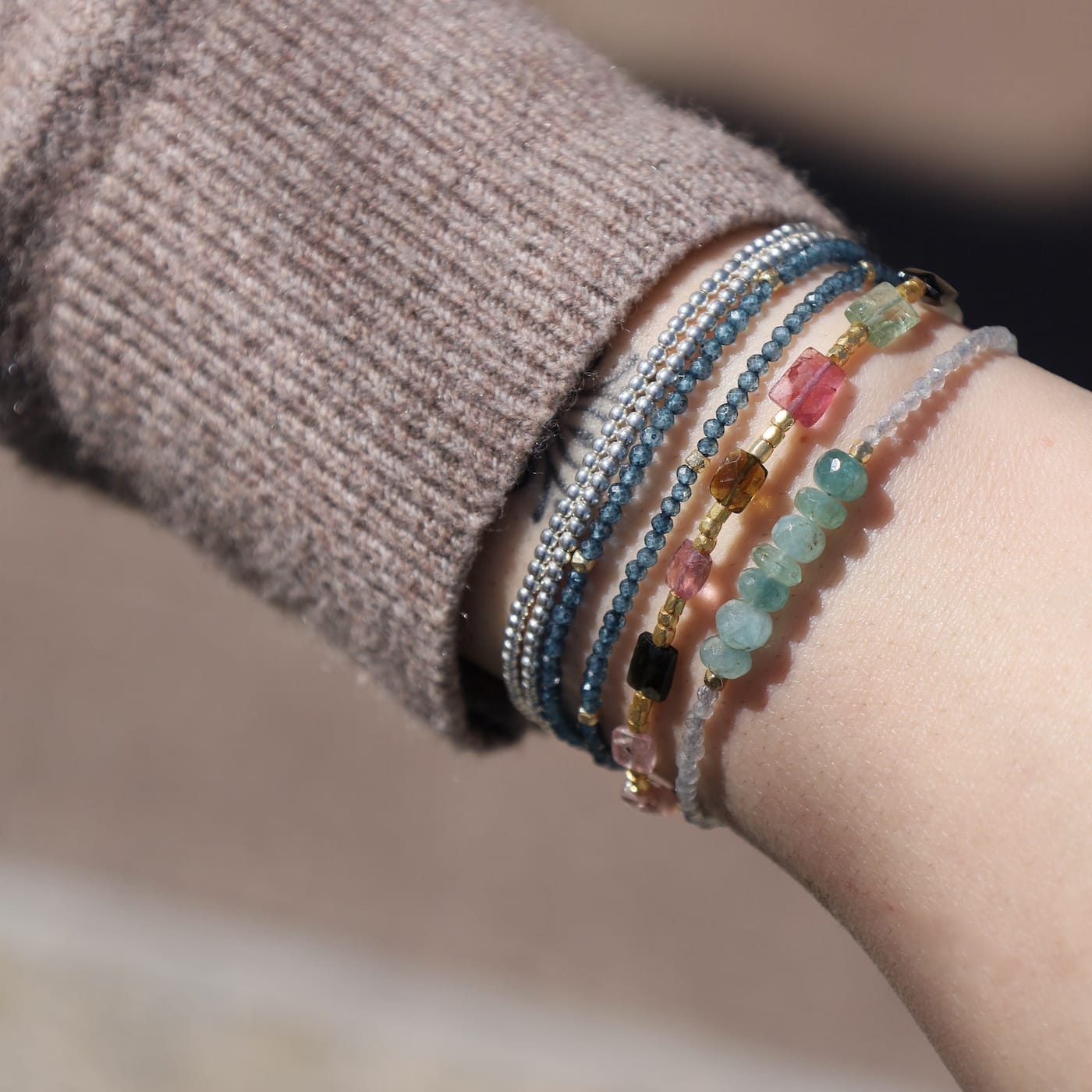 BRC-GF Green Grandidierite & Labradorite Golf-Fill Bracelet