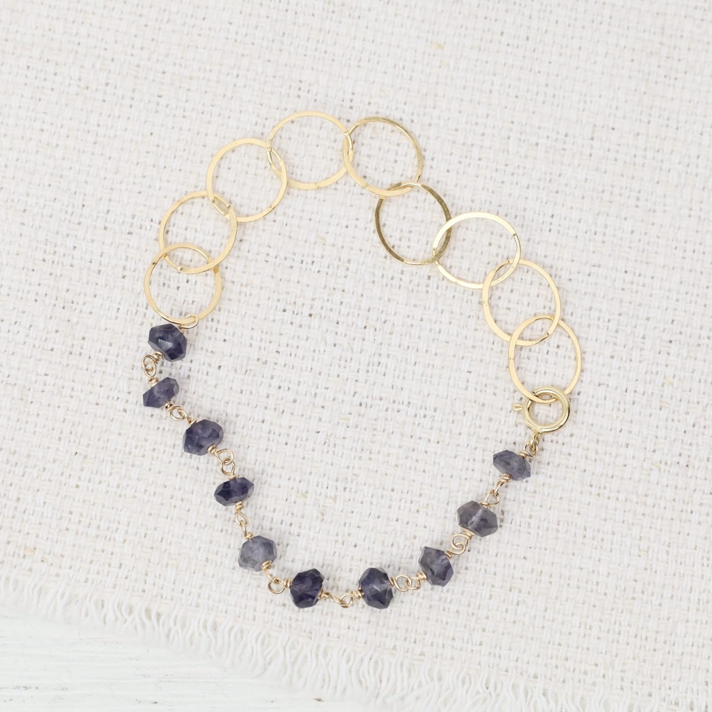 BRC-GF Half and Half Bracelet With Iolite Rondelles