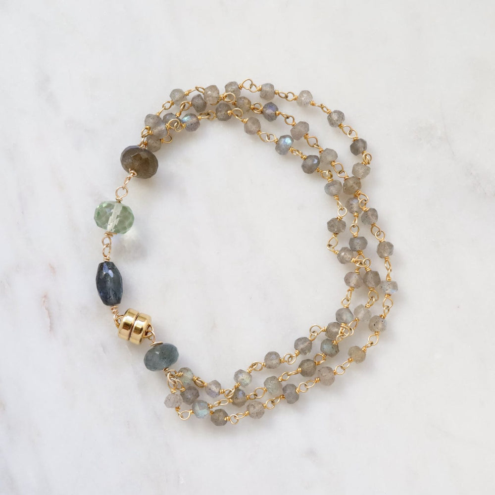 BRC- GF Hand Tied 3 Strand Labradorite Bracelet