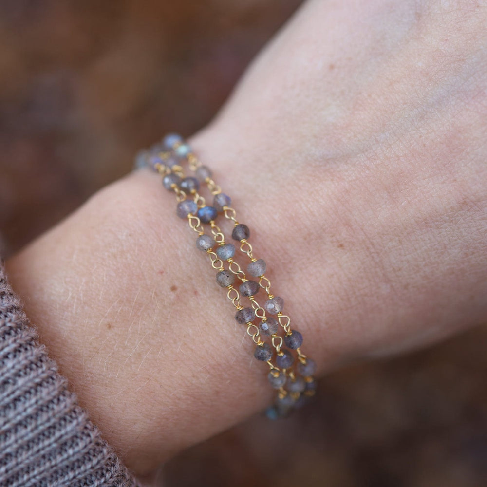 BRC- GF Hand Tied 3 Strand Labradorite Bracelet