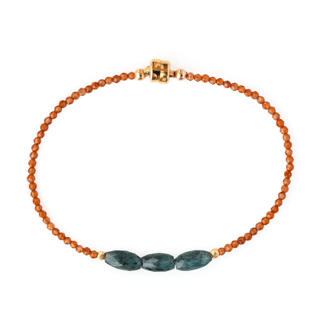 BRC- GF Hessonite Garnet with Kyanite Bracelet