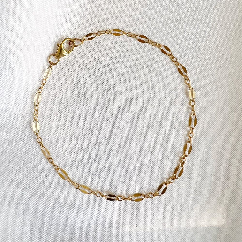 BRC-GF Kamryn Dapped Sequin Gold Filled Bracelet