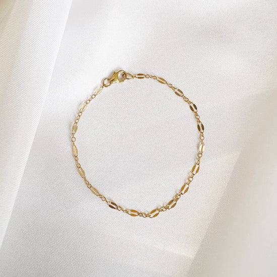 BRC-GF Kamryn Dapped Sequin Gold Filled Bracelet