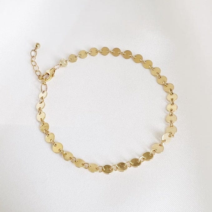 BRC-GF Luxe Sequin Disc Chain Gold Filled  Bracelet