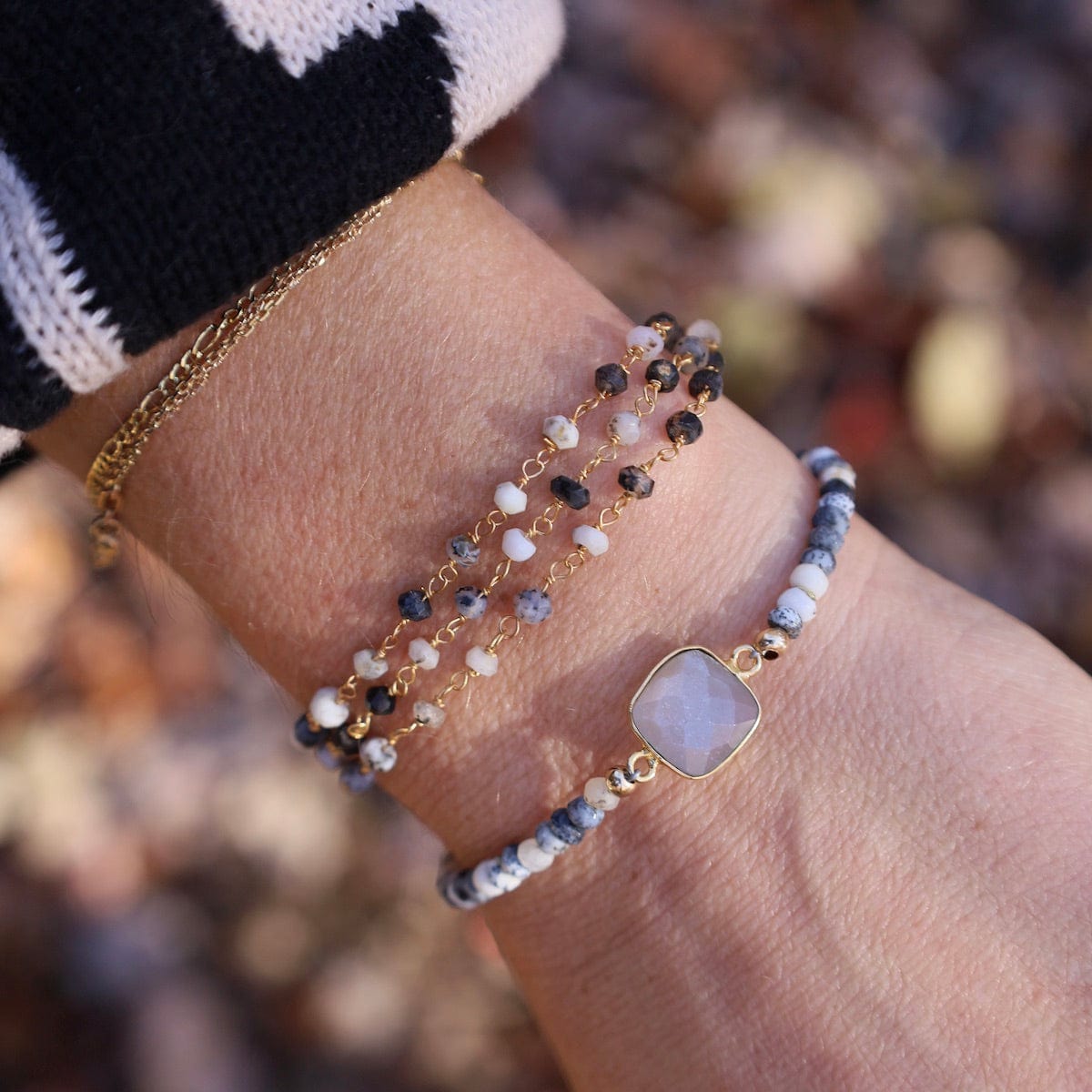 BRC-GF Multi Strand Dendritic Opal Bracelet