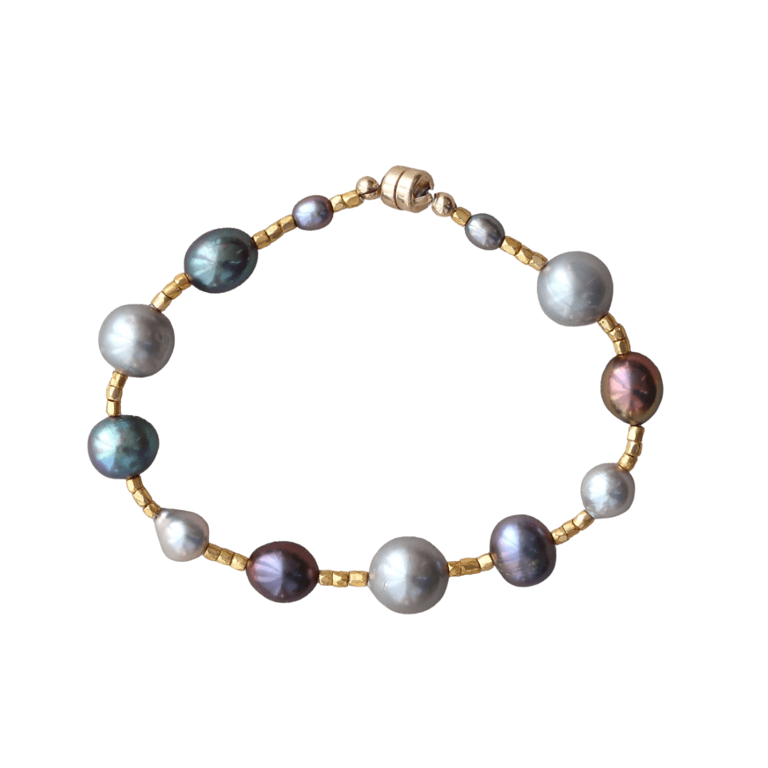 BRC-GF Muti Color Grey and Glass Bracelet