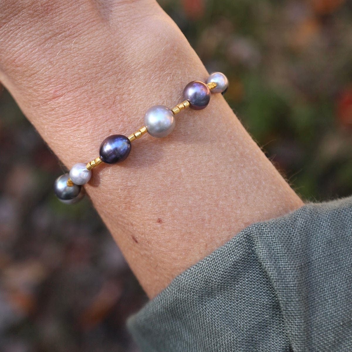 BRC-GF Muti Color Grey and Glass Bracelet