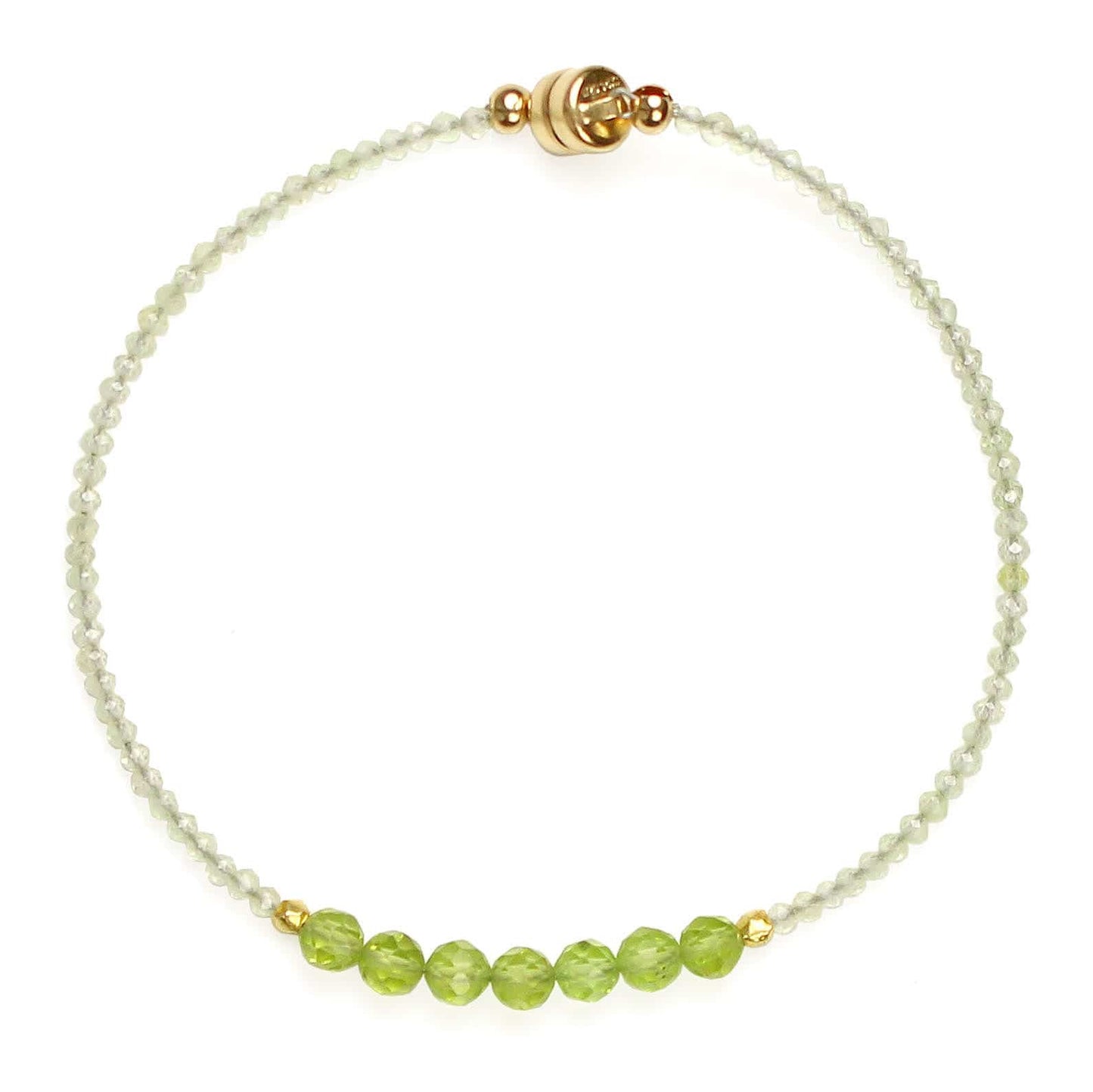BRC-GF Peridot Center & Prehnite Bracelet