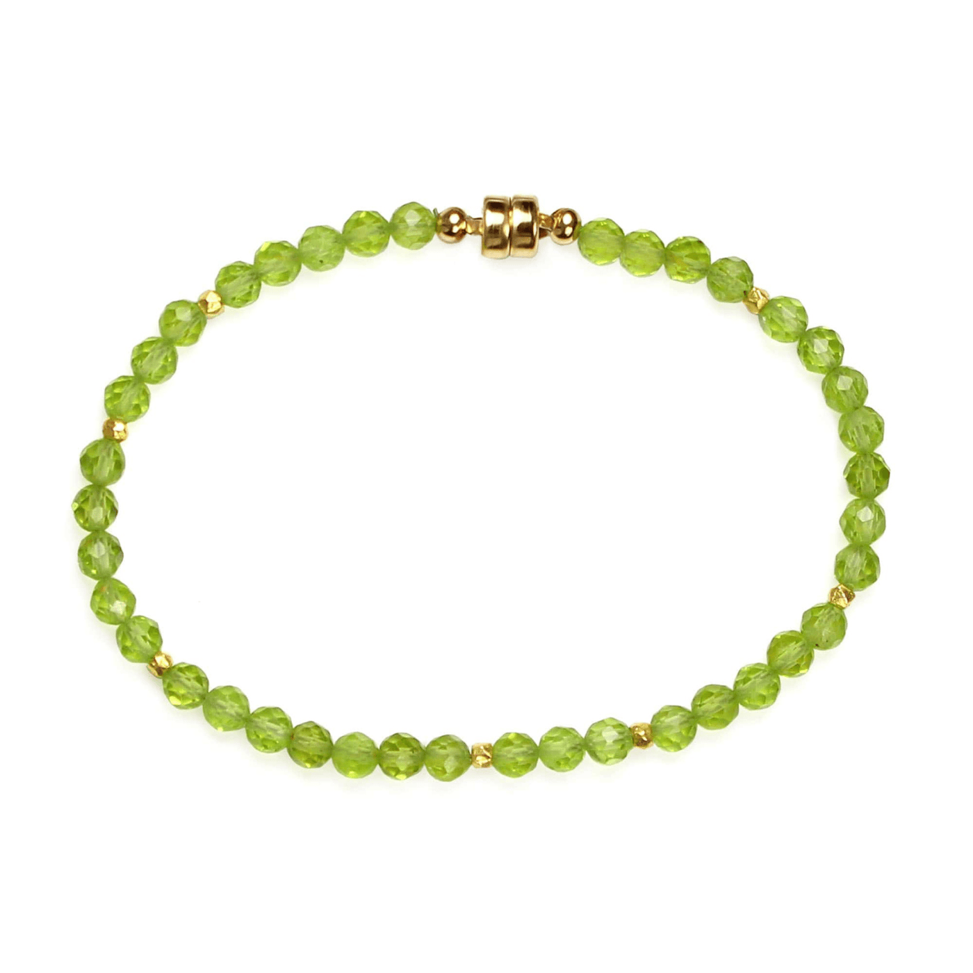 BRC-GF Peridot & Gold Vermeil Beads Bracelet